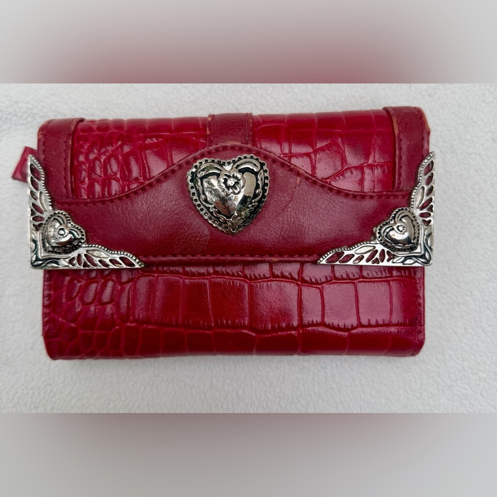 Brighton cherry red embossed women's wallet